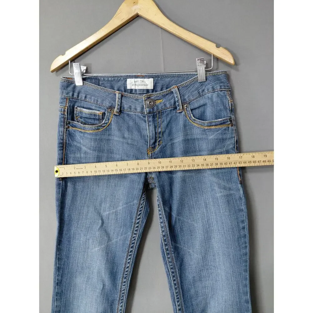 Aeropostale Original Quality Blue Denim Straight Leg Jeans Women Size 5/6